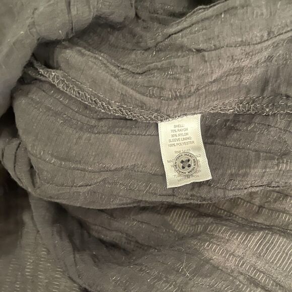 Marc Jacobs Women's Medium Black Button Up Puff Sleeve Collared Sheer Top - Picture 10 of 10